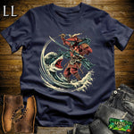 Shark Slayer Samurai Navy | Ocean Warrior Graphic Tee