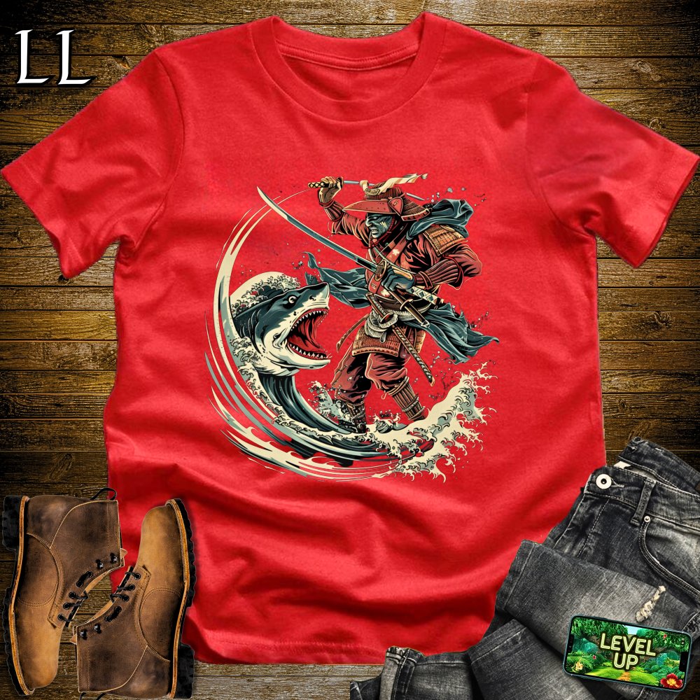 Shark Slayer Samurai Softstyle Tee - Red - LegacyLayers