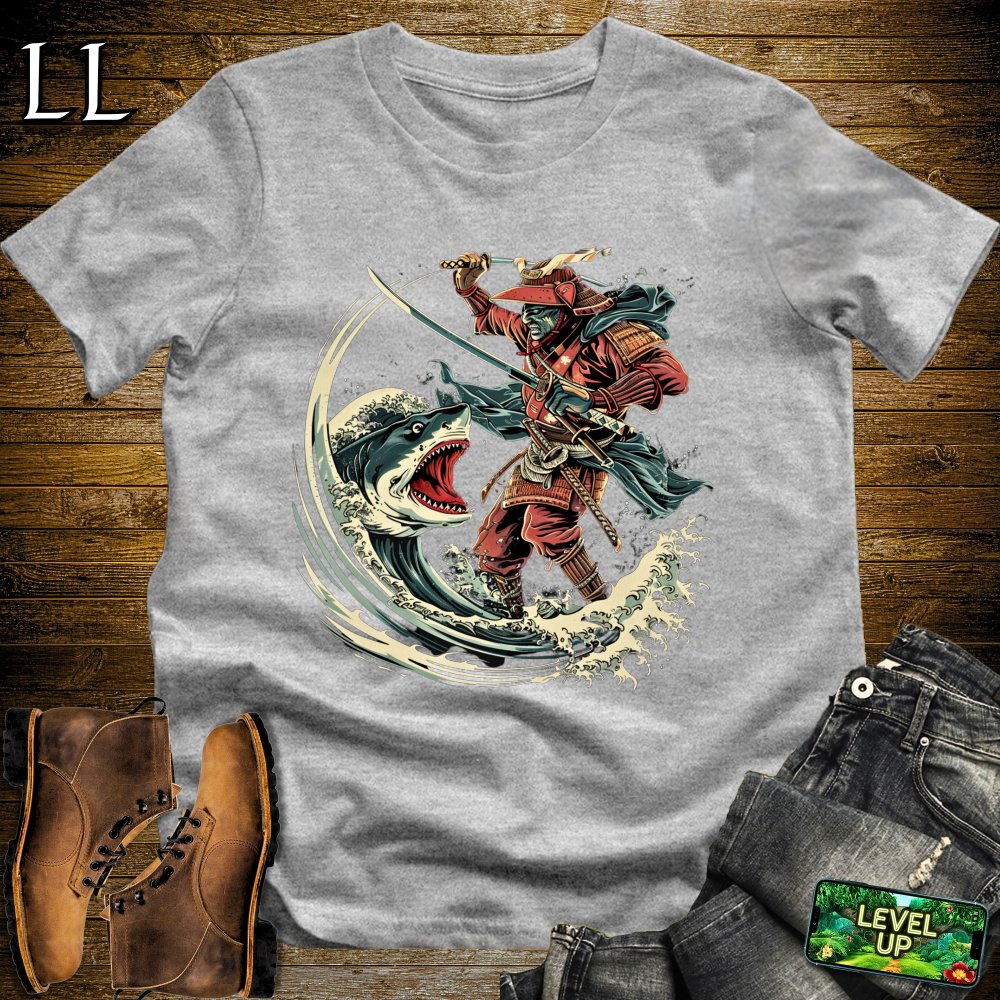 Shark Slayer Samurai Sport Grey | Ocean Warrior Graphic Tee