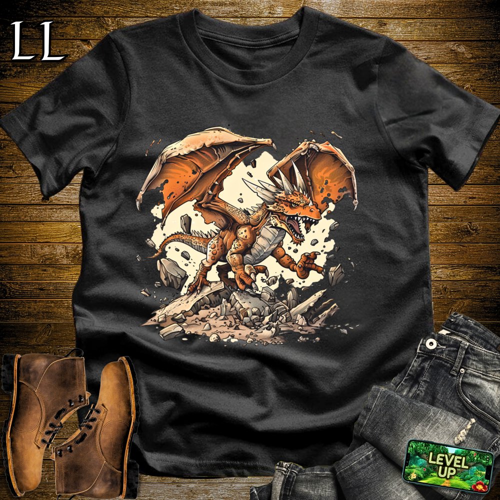 Shattered Earth Dragon Softstyle Tee - Black - LegacyLayers