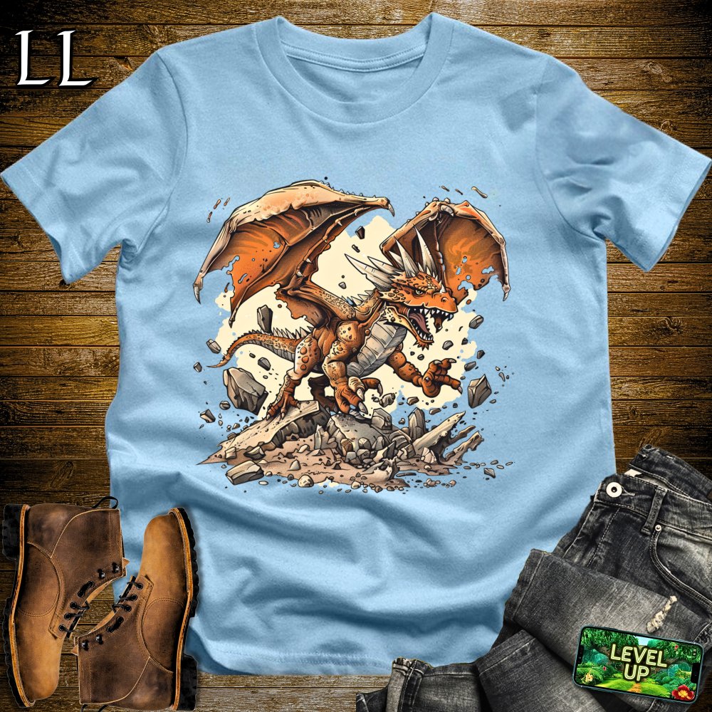 Shattered Earth Dragon Softstyle Tee - Light Blue - LegacyLayers