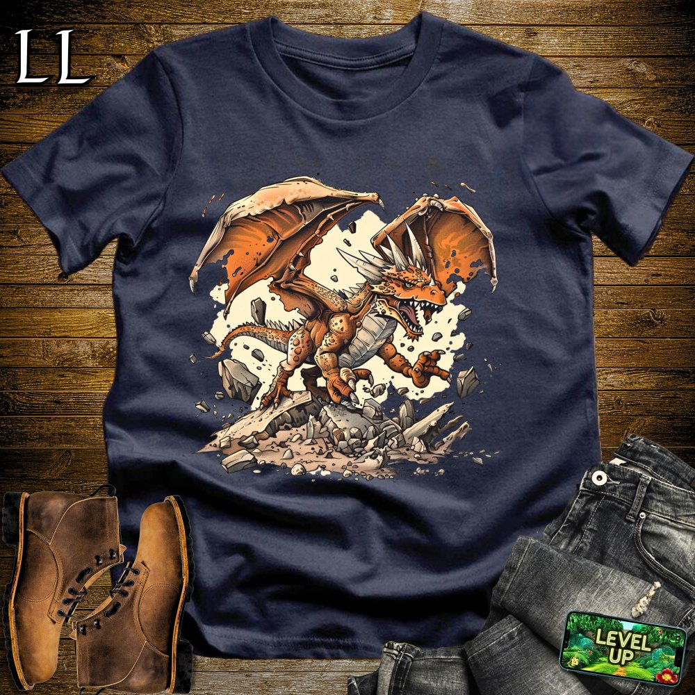 Shattered Earth Dragon Softstyle Tee - Navy - LegacyLayers