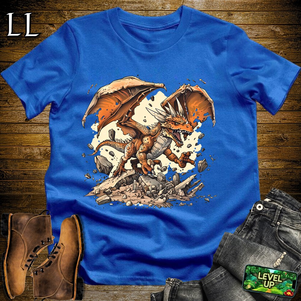 Shattered Earth Dragon Softstyle Tee - Royal - LegacyLayers