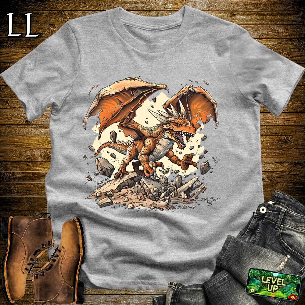 Shattered Earth Dragon Softstyle Tee - Sport Grey - LegacyLayers