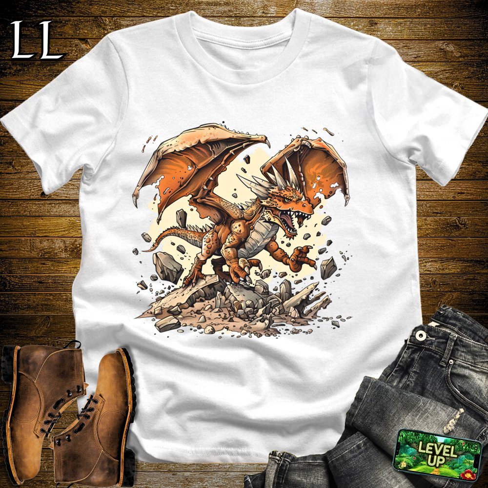 Shattered Earth Dragon Softstyle Tee - White - LegacyLayers