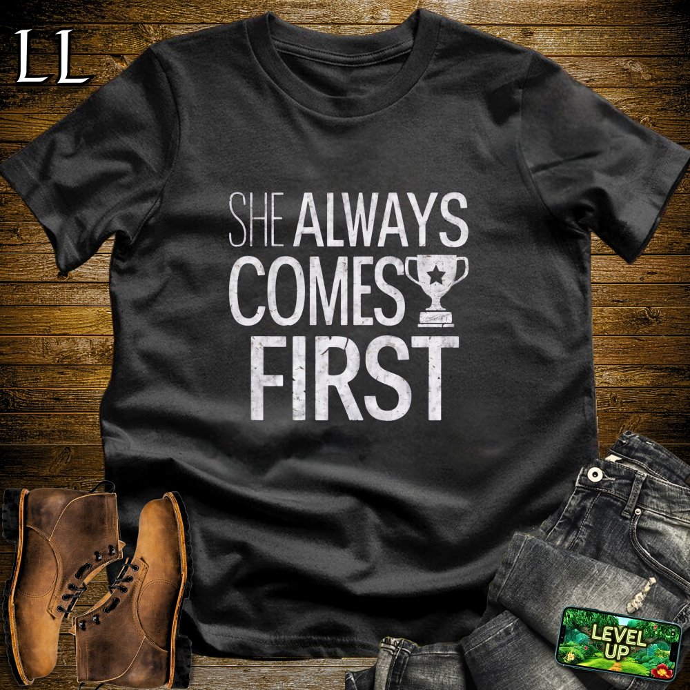 She Always Comes First Softstyle Tee - Black - LegacyLayers