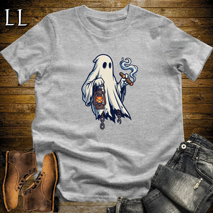 Sheet Ghost Lantern Cigar T-Shirt Sport Grey | Halloween Cigar Shirt