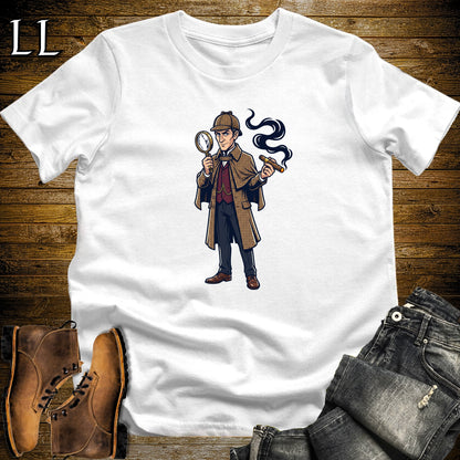 Sherlock Holmes Detective Cigar T-Shirt White | Detective Cigar Shirt