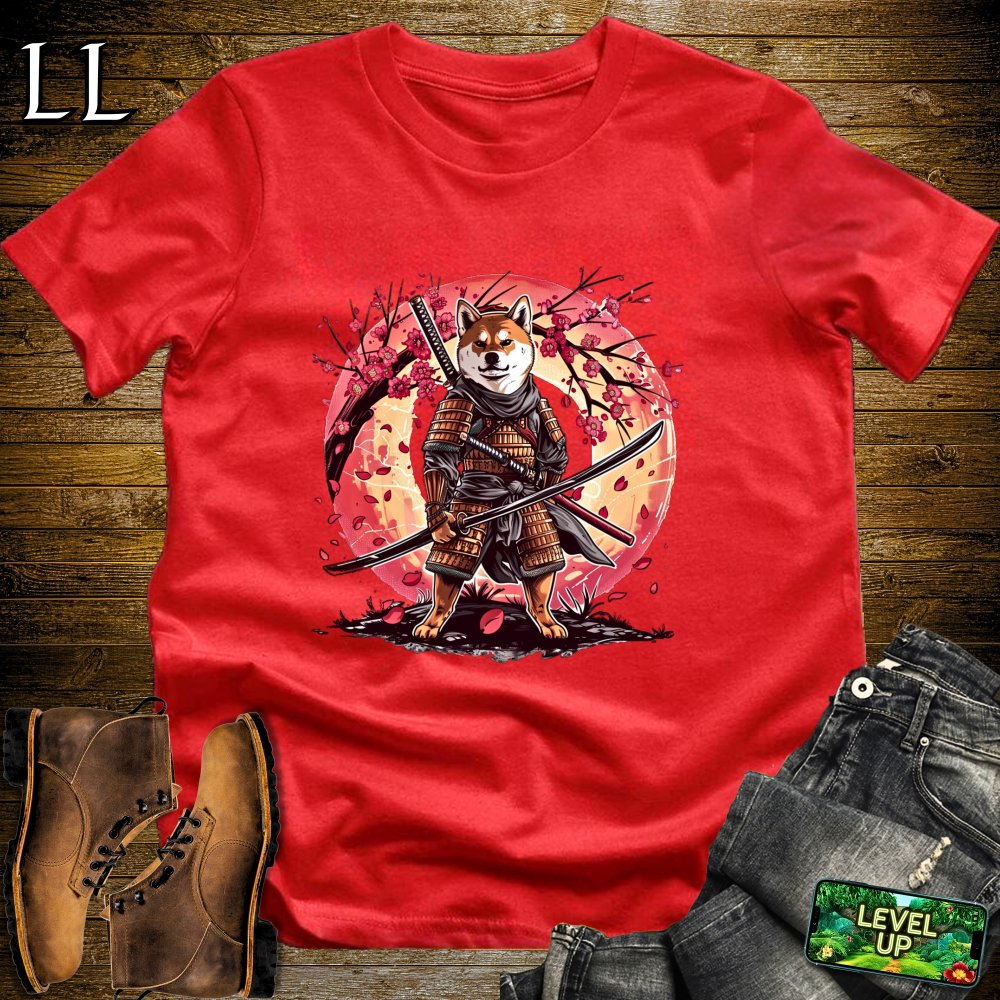 Shiba Inu Samurai Softstyle Tee - Red - LegacyLayers