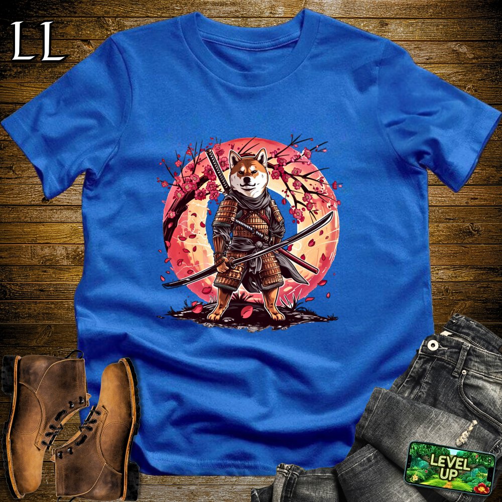 Shiba Inu Samurai Softstyle Tee - Royal - LegacyLayers