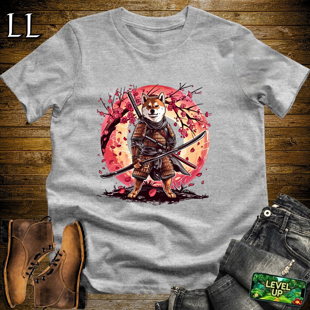 Shiba Inu Samurai Sport Grey | Dog Warrior Graphic Tee