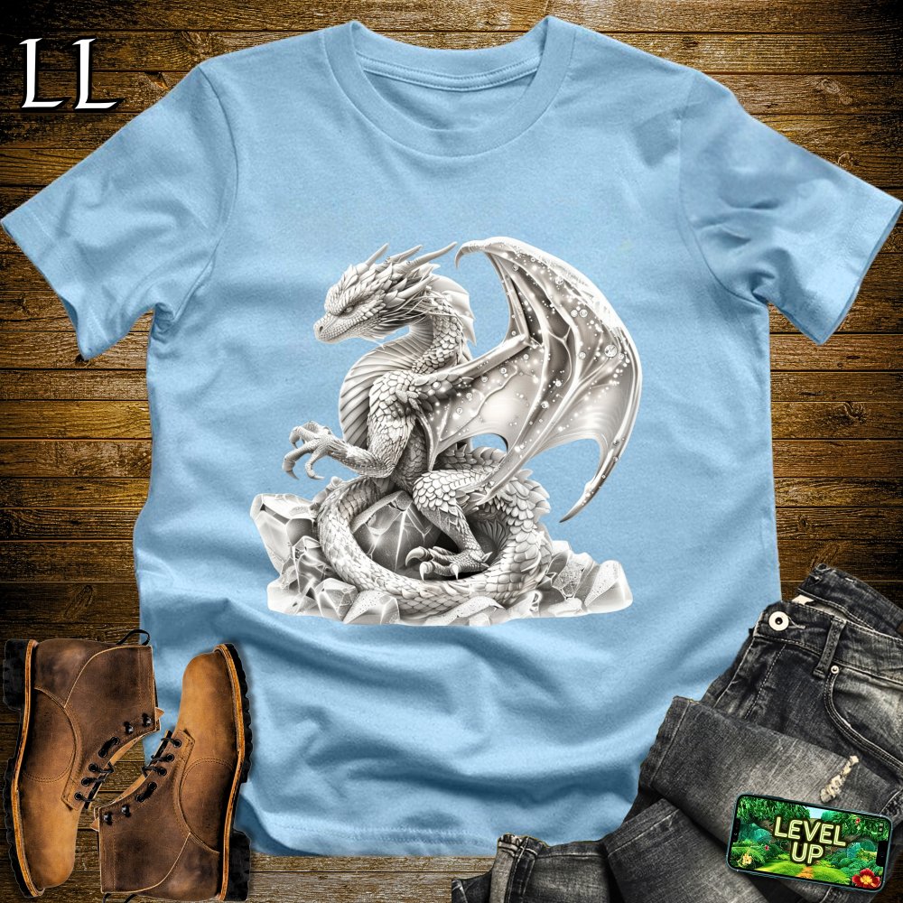 Shiny Crystal Dragon Softstyle Tee - Light Blue - LegacyLayers