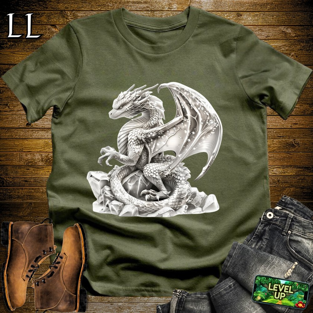 Shiny Crystal Dragon Softstyle Tee - Military Green - LegacyLayers