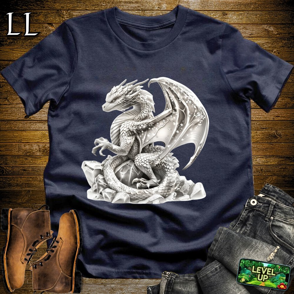 Shiny Crystal Dragon Softstyle Tee - Navy - LegacyLayers