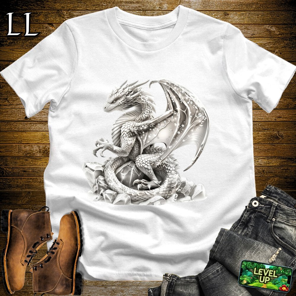 Shiny Crystal Dragon Softstyle Tee - White - LegacyLayers