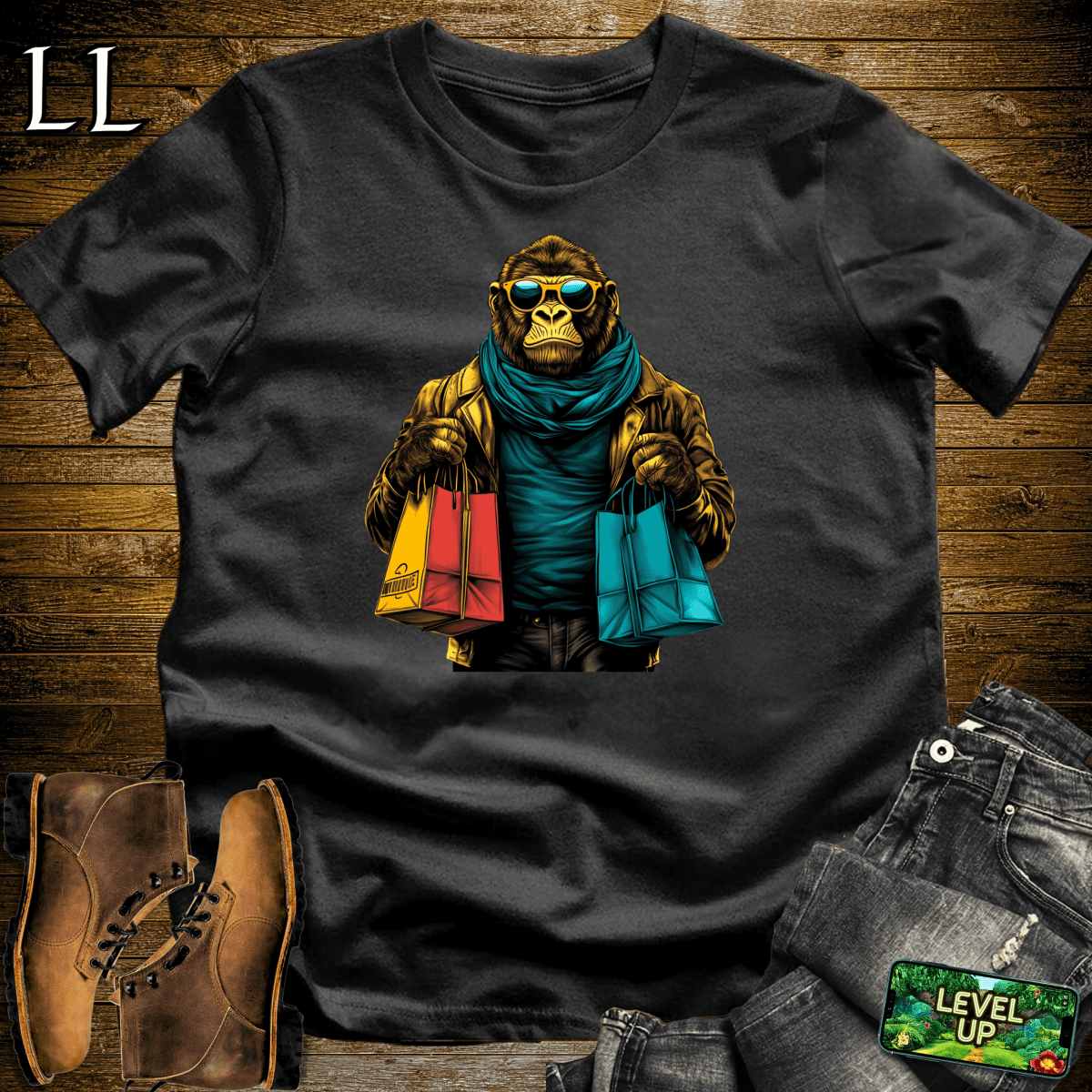 Shopping Gorilla Softstyle Tee - Black - LegacyLayers