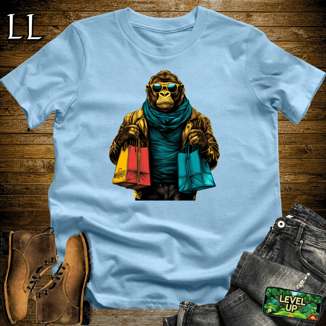 Shopping Gorilla Softstyle Tee Light Blue | Retail Lover Tee
