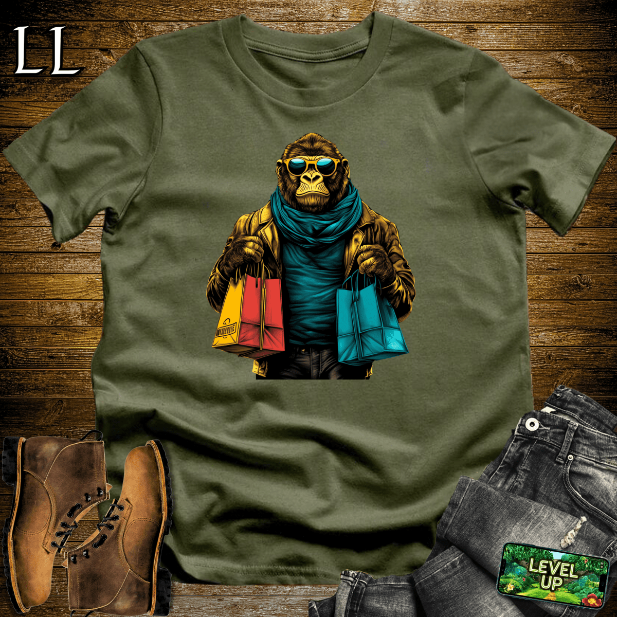 Shopping Gorilla Softstyle Tee - Military Green - LegacyLayers