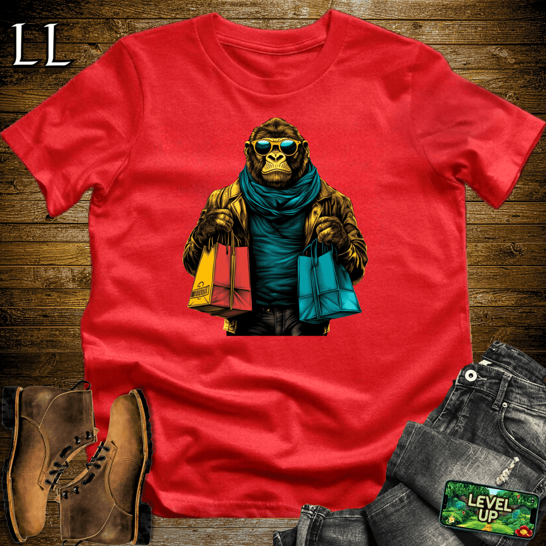 Shopping Gorilla Softstyle Tee Red | Retail Lover Tee