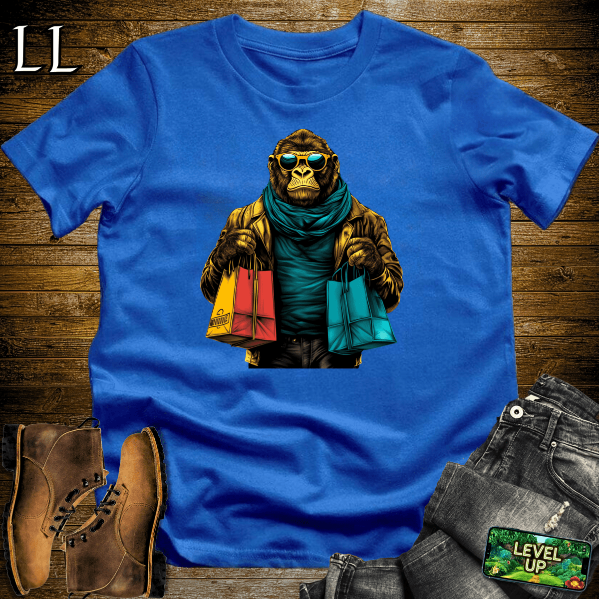 Shopping Gorilla Softstyle Tee - Royal - LegacyLayers