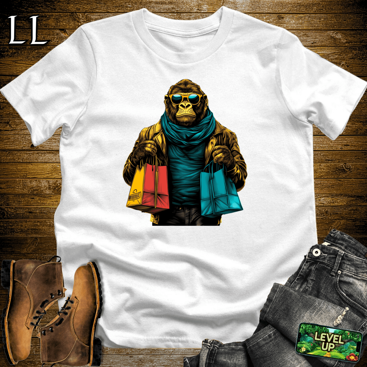 Shopping Gorilla Softstyle Tee - White - LegacyLayers