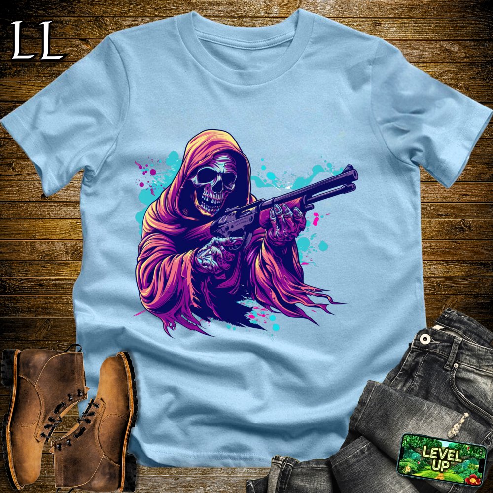 Shotgun Grim Reaper Softstyle Tee - Light Blue - LegacyLayers