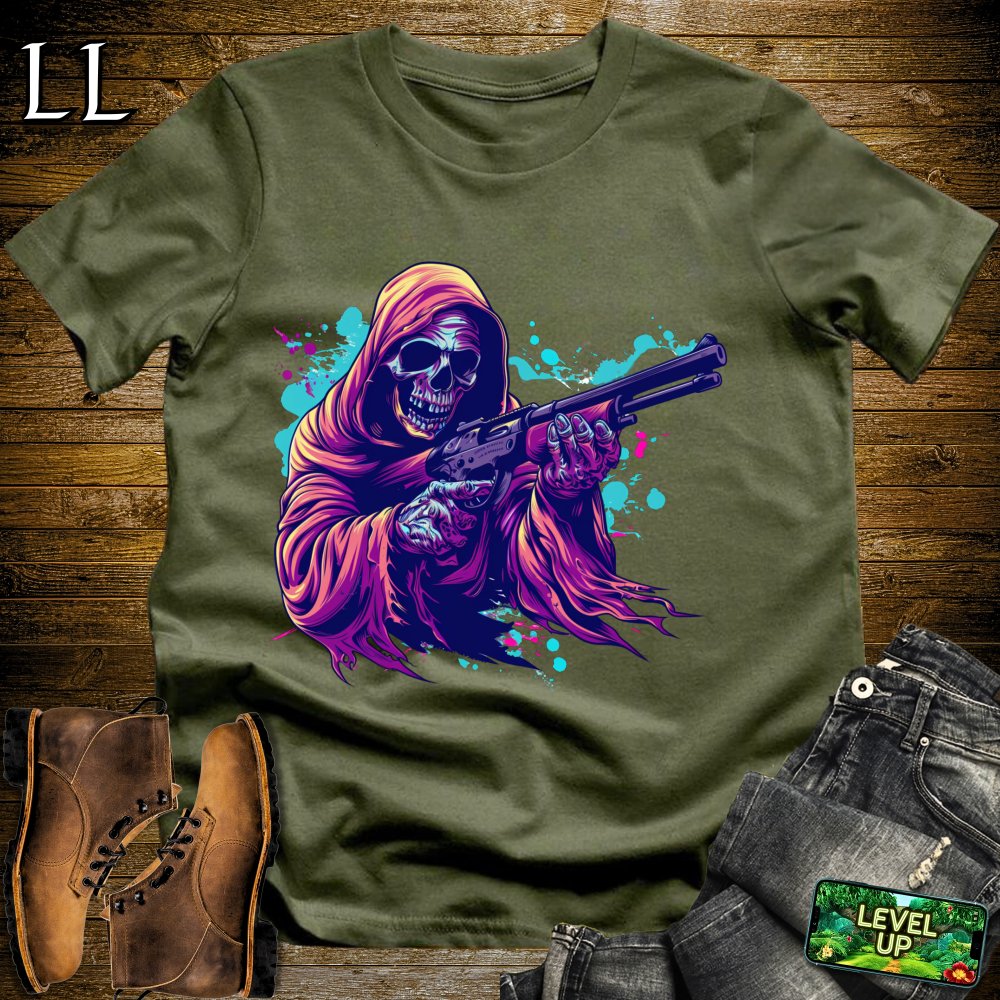 Shotgun Grim Reaper Softstyle Tee - Military Green - LegacyLayers