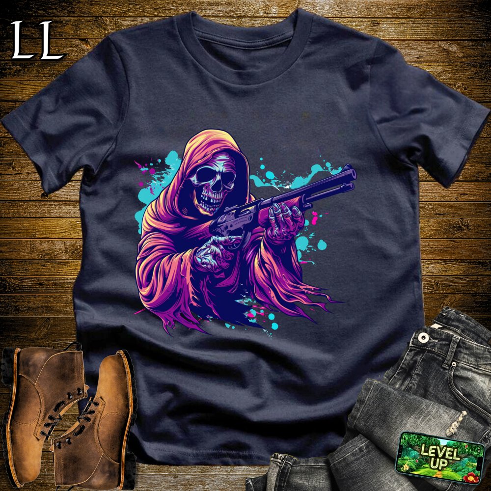 Shotgun Grim Reaper Softstyle Tee - Navy - LegacyLayers