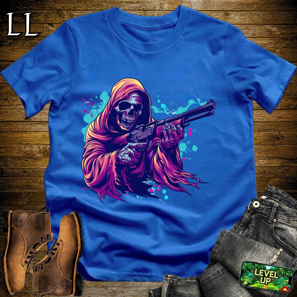 Shotgun Grim Reaper Softstyle Tee - Royal - LegacyLayers