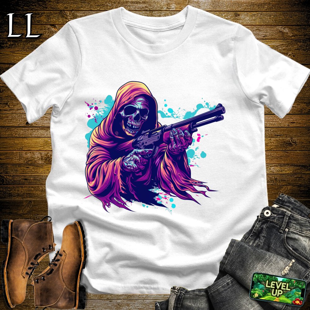 Shotgun Grim Reaper Softstyle Tee - White - LegacyLayers