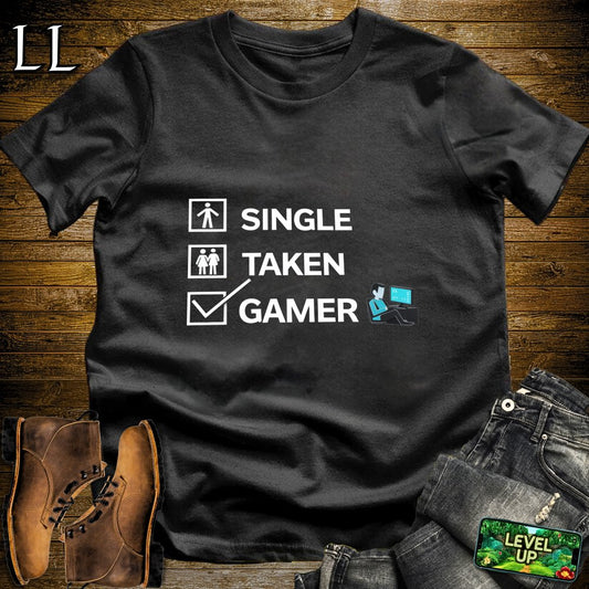 Single Taken Gamer Softstyle Tee - Black - LegacyLayers