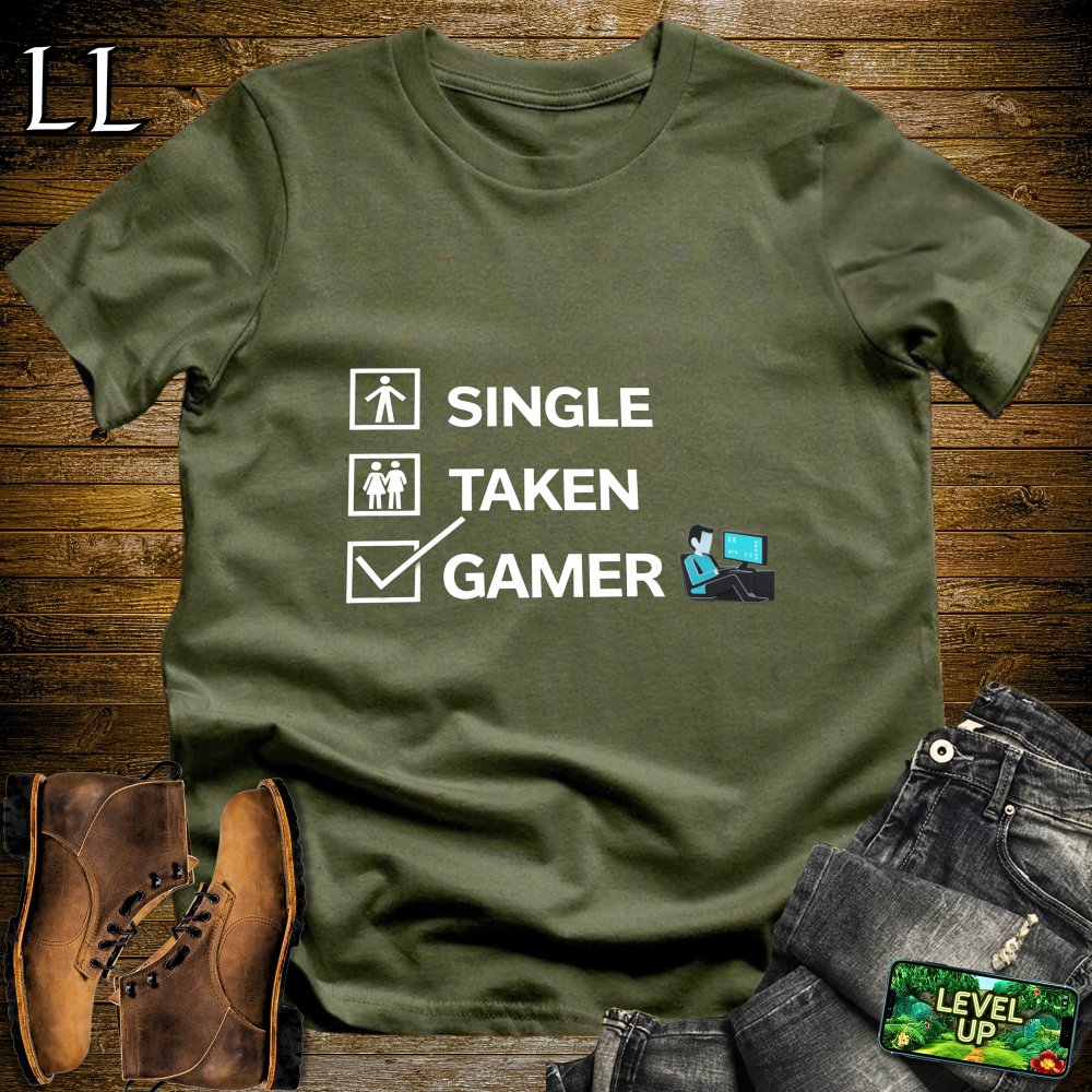 Single Taken Gamer Softstyle Tee - Military Green - LegacyLayers