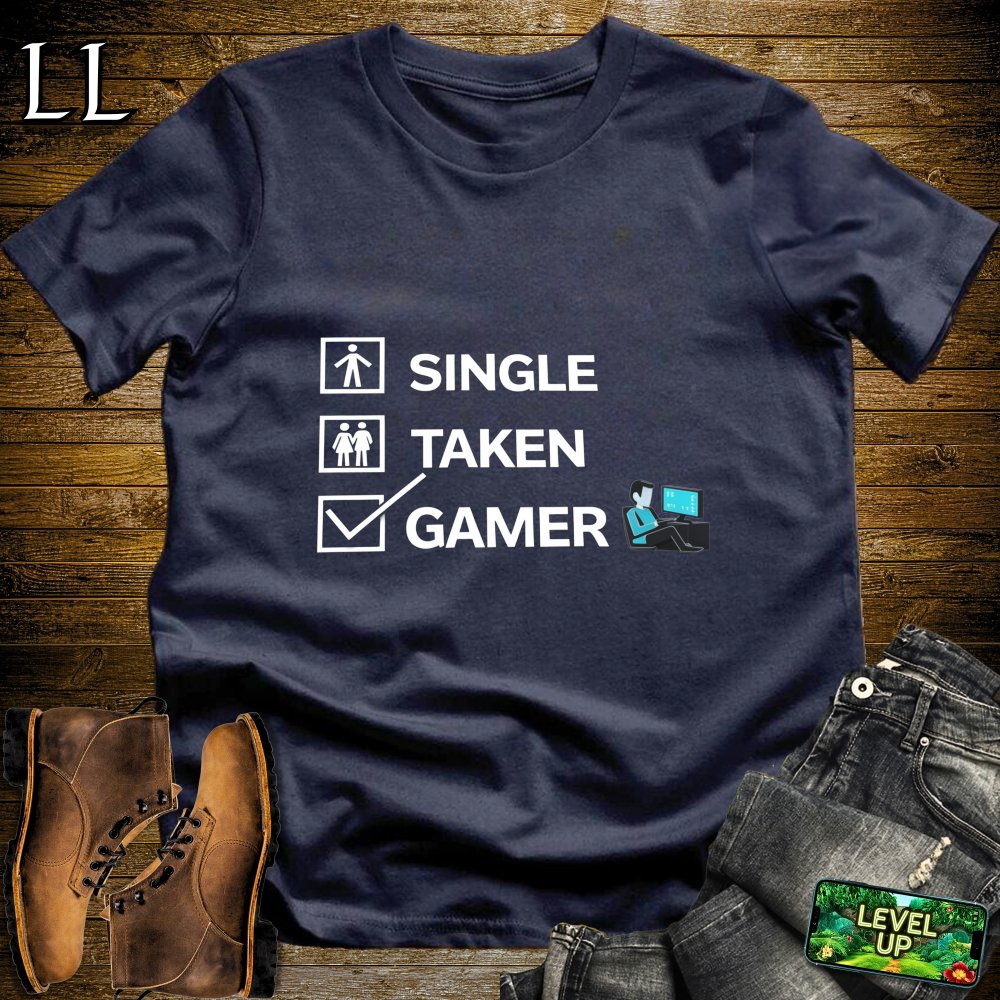 Single Taken Gamer Softstyle Tee - Navy - LegacyLayers