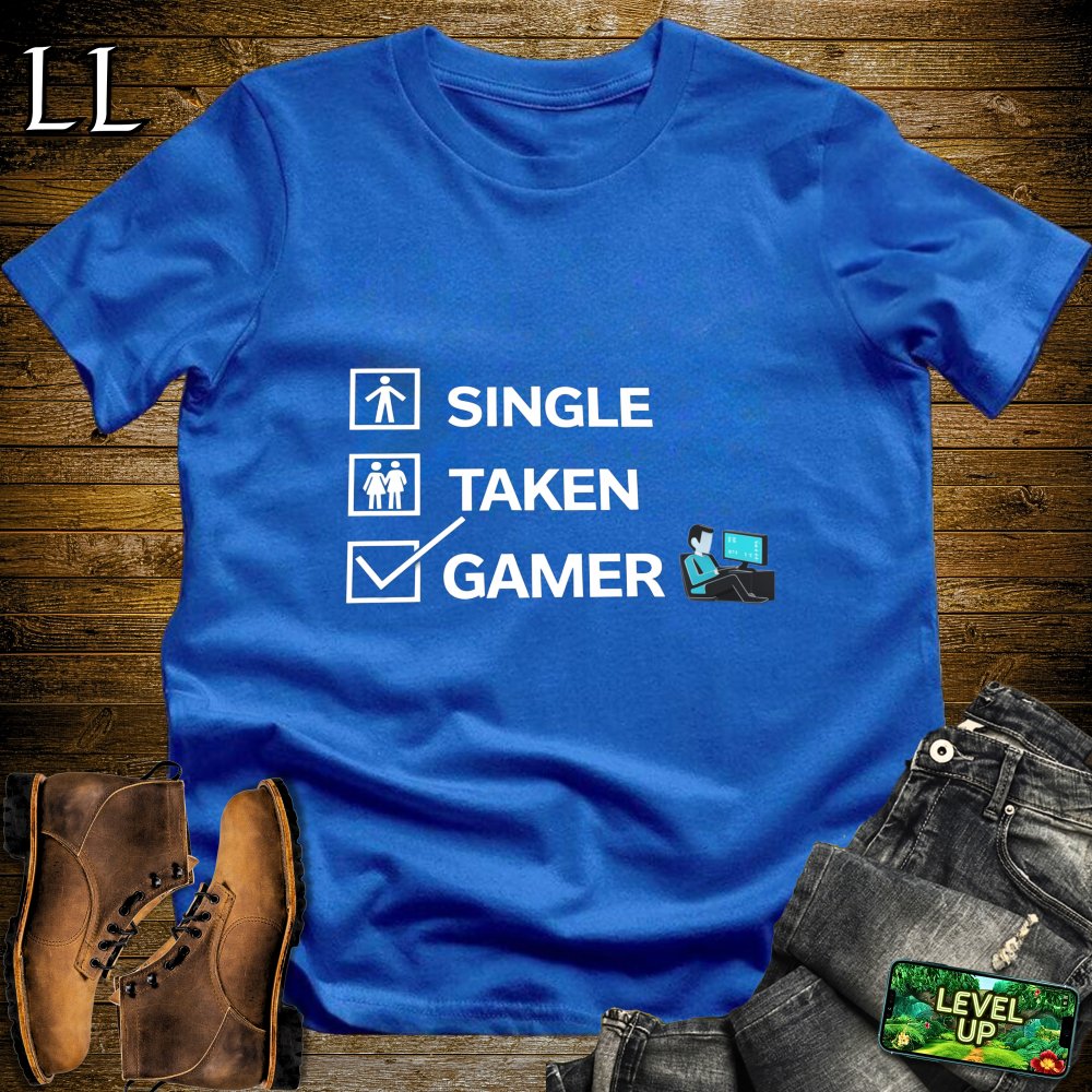 Single Taken Gamer Softstyle Tee - Royal - LegacyLayers