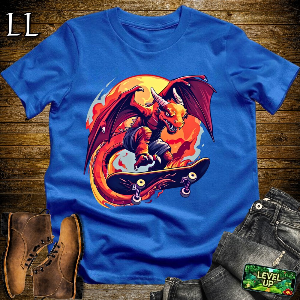 Skateboard Dragon Softstyle Tee - Royal - LegacyLayers