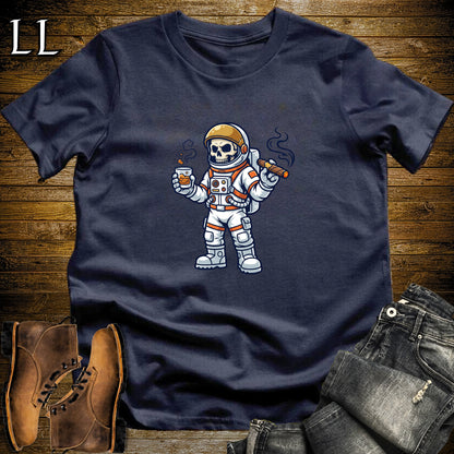 Skeleton Astronaut Zero Gravity Cigar T-Shirt Navy | Zero Gravity Cigar Shirt