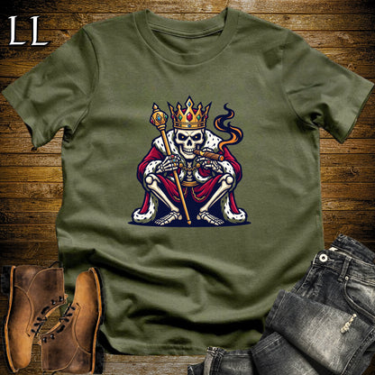 Skeleton King Royal Cigar T-Shirt Military Green | Royal Cigar Lover Shirt