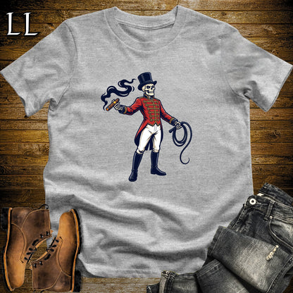 Skeleton Ringmaster Circus Cigar T-Shirt Sport Grey | Circus Cigar Shirt
