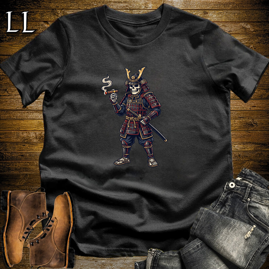 Skeleton Samurai Cigar T-Shirt Black | Samurai Cigar Shirt