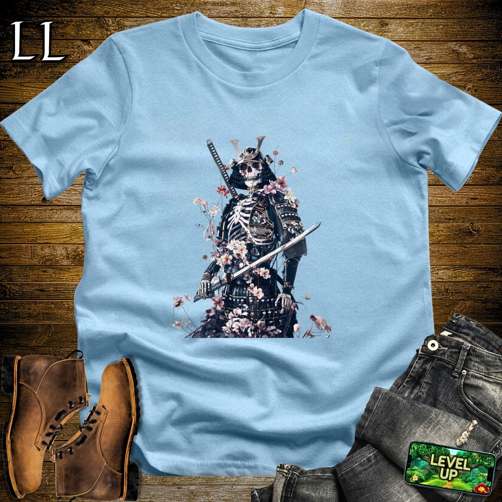 Skeleton Samurai Light Blue | Dark Warrior Graphic Tee