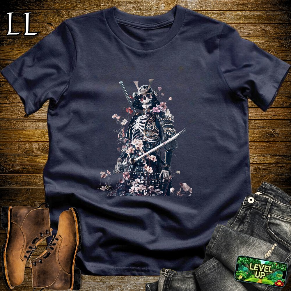 Skeleton Samurai Navy | Dark Warrior Graphic Tee