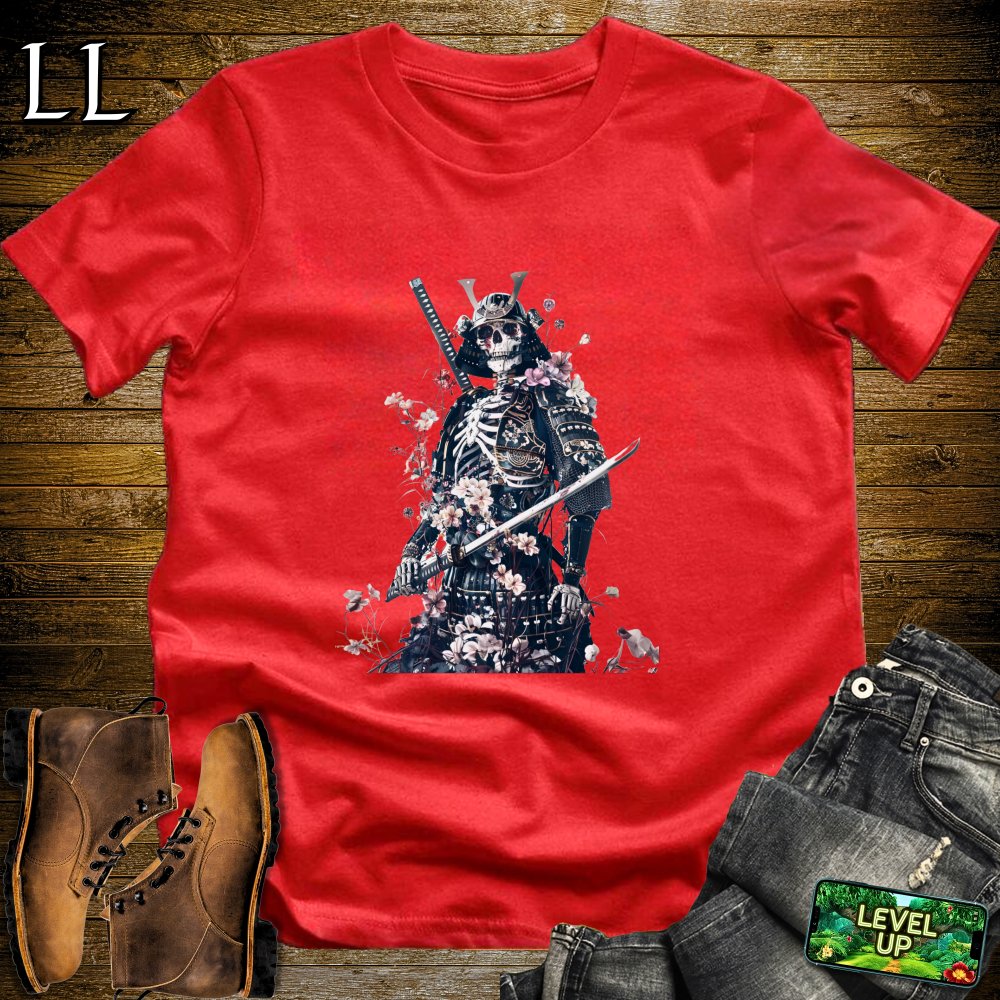 Skeleton Samurai Softstyle Tee - Red - LegacyLayers