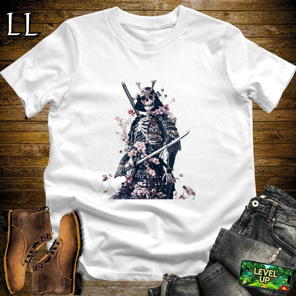Skeleton Samurai White | Dark Warrior Graphic Tee