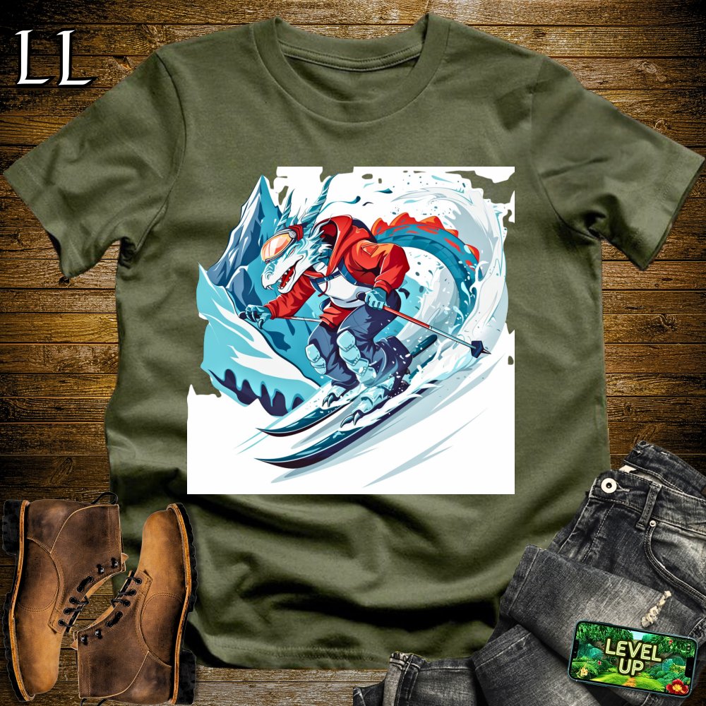 Ski Dragon Softstyle Tee - Military Green - LegacyLayers