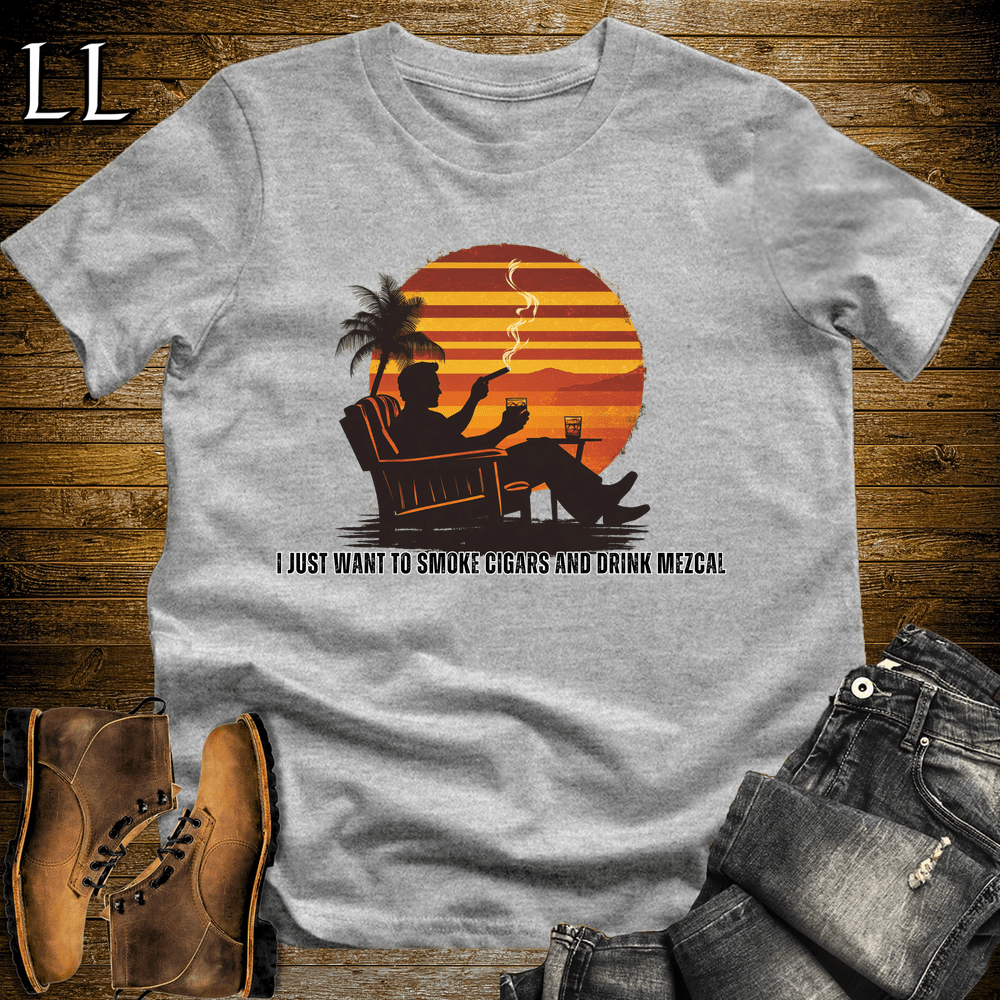 Smoke Cigar Drink Mezcal Softstyle T-Shirt Sport Grey | Cigar Gift
