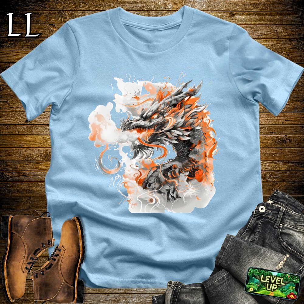 Smoke Dragon Softstyle Tee - Light Blue - LegacyLayers