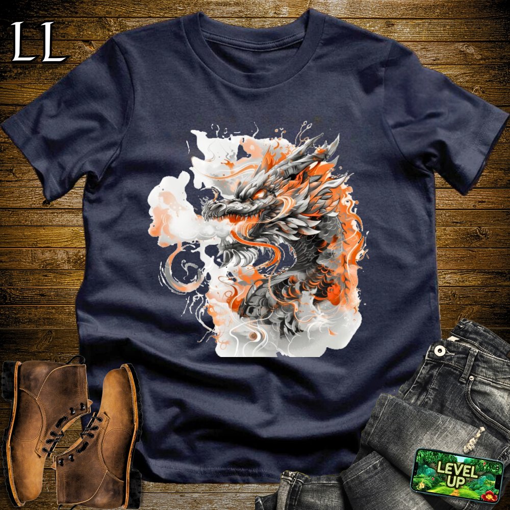 Smoke Dragon Softstyle Tee - Navy - LegacyLayers