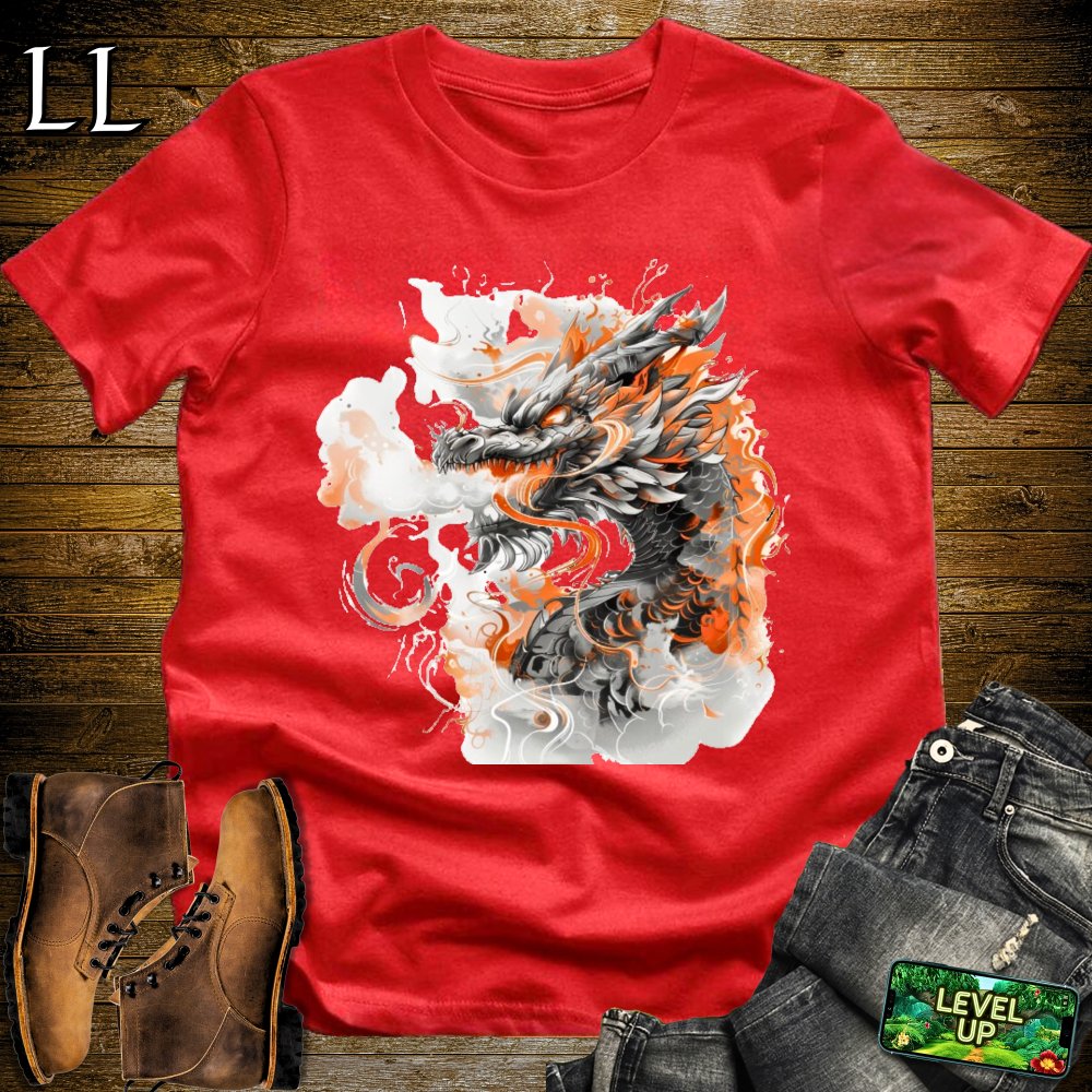 Smoke Dragon Softstyle Tee - Red - LegacyLayers