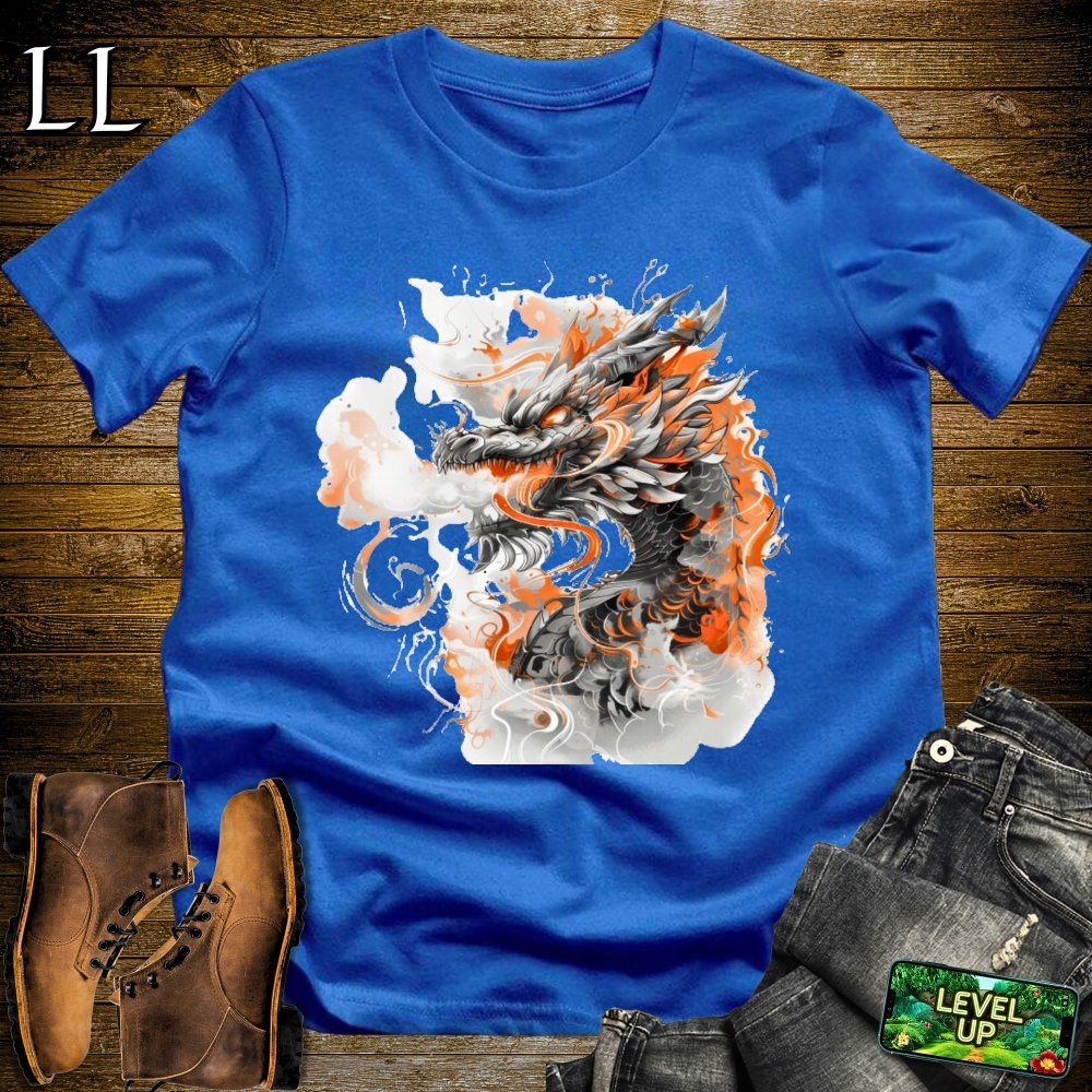 Smoke Dragon Softstyle Tee - Royal - LegacyLayers