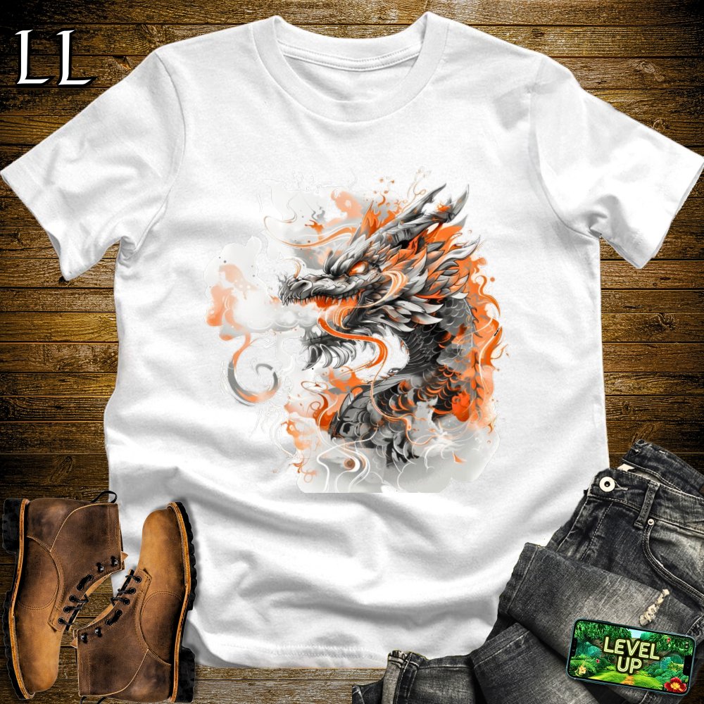 Smoke Dragon Softstyle Tee - White - LegacyLayers